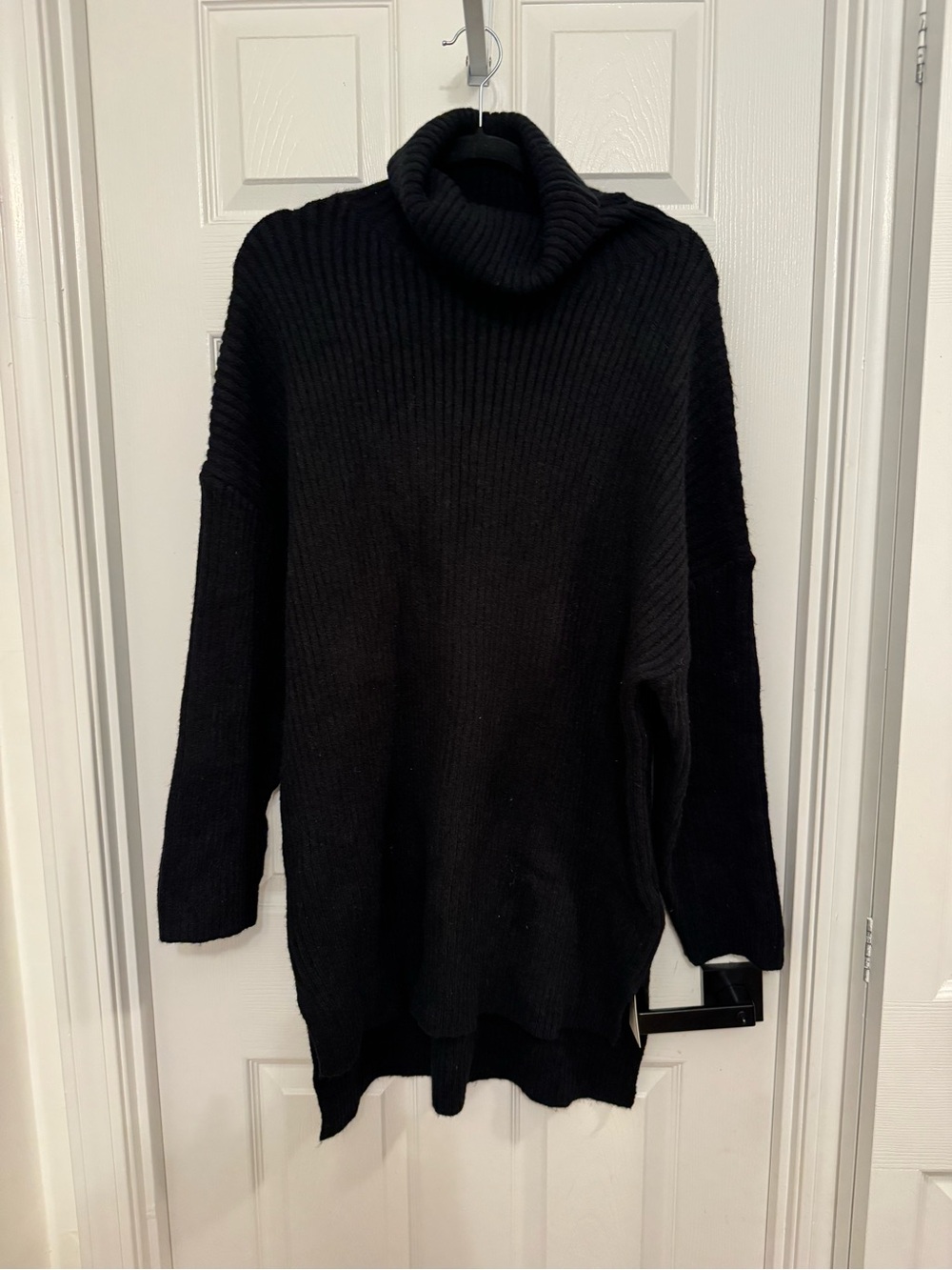 NWT LILLUSORY Womens Turtleneck Oversized Black Sweater Dress - Picture 4 of 6